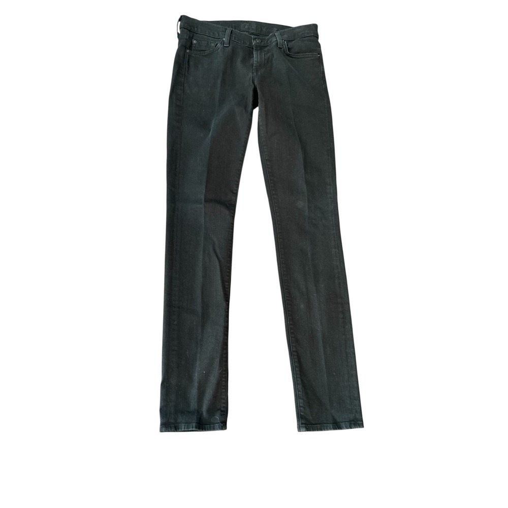 7 For All‎ Mankind Womens Black Skinny Jeans Size 28 Made in USA Stretch Denim